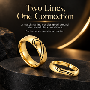 Bagues de couple classiques polies en forme de cœur, en acier inoxydable anti-ternissement, bijoux de mariage en gros - Product Image 3
