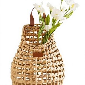 Handmade Water Hyacinth Woven Basket 33x15x85cm Bohemian Style Flower Pot <b>Storage</b> Basket Living Room Decor - Product Image 1