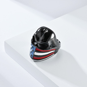 Skeleton Design Titanium Steel <b>Ring</b> Silver Gold Black Men's Hip Hop Jewelry Gift - Product Image 4