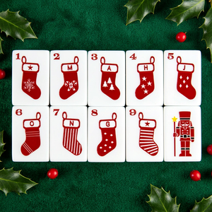 Holly Jolly Ensemble de Mahjong Portable Moderne Thème Noël Tuiles de Mahjong Américaines Jeu de Fêtes Cadeau Stock Disponible Vente en Gros - Product Image 2