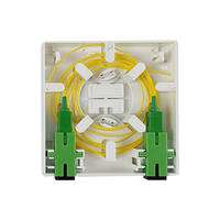 Yuanyi 1/2 Core ABS/PP caja de escritorio de fibra óptica blanca SC/LC/FC/ST placa frontal roseta montada en la pared para FTTH WiFi GPRS GSM
