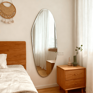 Miroir mural décoratif personnalisé, style Art déco moderne, cadre en fer, forme irrégulière, noir, taille sur mesure, durable, pour la maison et l'hôtel - Product Image 1