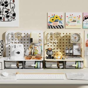Multi-Functional Eco-Friendly Standing Desk Pegboard Organizer Combination Kit Storage <strong>Bins</strong> Hooks Shelves Drawers Office Use - Product Image 2