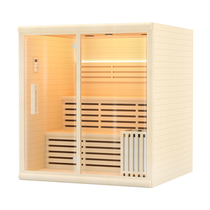 Sauna intérieur moderne en bois massif pour 4 personnes, panneau de commande <span class=keywords><strong>nudiste</strong></span>, 220v, prix compétitif, hemlock, garantie 1 an, Jiangsu - Product Image 5