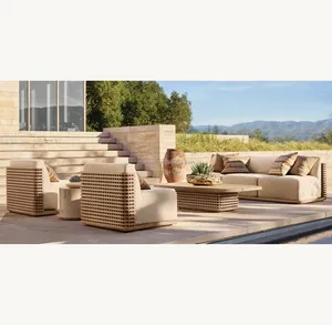 High End Patio Sectional Seat Cushions garden Sofa set solid teak wood outdoor garden furniture American style