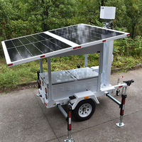Caméra de surveillance solaire sur remorque avec mât de 6 m, deux panneaux solaires de 435 W pour les travaux de construction en Arabie Saoudite