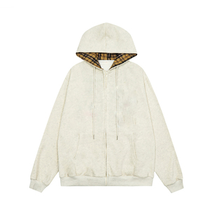 Sweat à <span class=keywords><strong>capuche</strong></span> zippé en molleton <span class=keywords><strong>avec</strong></span> <span class=keywords><strong>capuche</strong></span> à carreaux en gros Sweat à <span class=keywords><strong>capuche</strong></span> zippé pour hommes <span class=keywords><strong>avec</strong></span> fermeture éclair personnalisée - Product Image 2