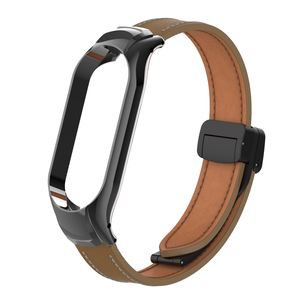 Produits de qualité en cuir boucle magnétique étui en métal pour XiaoMi <span class=keywords><strong>Band</strong></span> 7 6 5 <span class=keywords><strong>4</strong></span> 3 Bracelets de Sport bracelets de remplacement - Product Image 6