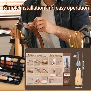 Kit <span class=keywords><strong>de</strong></span> Costura Portátil, Herramienta para Coser Cuero, Hilo Encerado, Kit <span class=keywords><strong>de</strong></span> Hilo para Reparación <span class=keywords><strong>de</strong></span> Cuero, Manualidades - Product Image 5