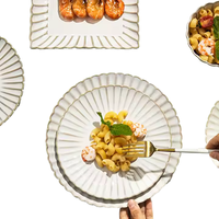Assiette de service en céramique de porcelaine vintage moderne, plat à dessert, vaisselle pour événements de mariage, vaisselle écologique pour la maison