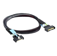 Câble interne de serveur MCIO 8i PCIe Gen5 32GTs SlimSAS SFF-8654 avec gaine tressée pour GPU NVMe SSD