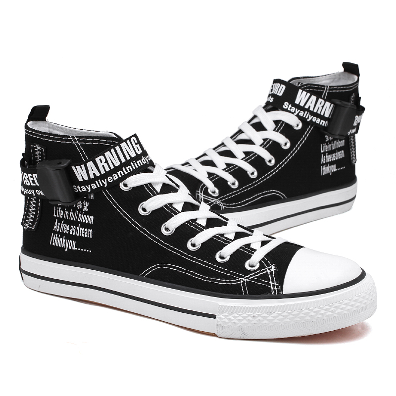 Классические мужские кроссовки, повседневная холщовая обувь, высокие, плоская подошва, черные, белые, оптом