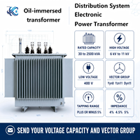 Transformateur de puissance immergé dans l'huile S22 10kV 11kV 400V 30kVA 2500kVA Optimisation complète des pertes du système Bobinage en cuivre pour la distribution