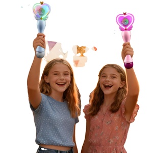 Trending Products Light up 10 Holes Heart Neon Bubble Automatic <b>Wand</b> Kids Birthday Party Parent-child Interactive Bubble Tools - Product Image 2