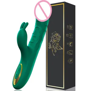 Individueller wasserfester klitoris-Stimulus G-Punkt Vibration Teleskop-Dildo Damen Dildos Kaninchen-Vibrator