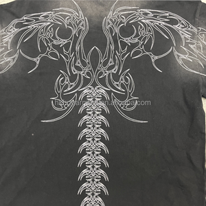 Camiseta de hombre de manga larga de doble capa, de peso pesado, desgastada, con efecto ácido, estilo vintage, streetwear, con agujeros, oversize, personalizada - Product Image 3