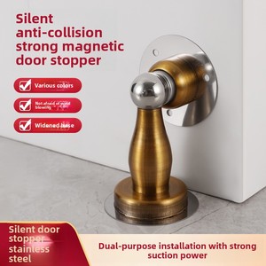 Bouchon de <span class=keywords><strong>porte</strong></span> <span class=keywords><strong>magnétique</strong></span> noir sans perçage bloc Anti-Collision épaissi bouchon mural de chambre à coucher Invisible <span class=keywords><strong>porte</strong></span> en acier inoxydable forte - Product Image 4