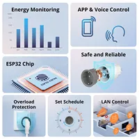 SONOFF S60 WiFi Smart Home Plug Moniteur Prise EU/UK Prise Voix/eWeLink Télécommande Compatible Alexa Google Home Android