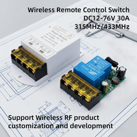 Contrôleur de panneau de commande intelligent sans fil DC12-76V 30A 433MHz pour bandes LED, vannes d'extraction et appareils électriques