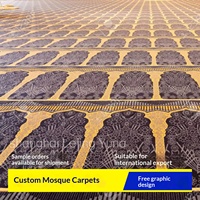 Tapis de mosquée tissés en nylon-polyester sur mesure - Design moderne à poils longs - Vente en gros directe usine, ignifuge classe B1, export