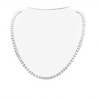 Collier Tennis Hiphop en Moissanite KARATS, Argent Sterling 925 Plaqué Or Blanc, Certifié GRA, Taille Brillant, Sertissage Griffe, Classique