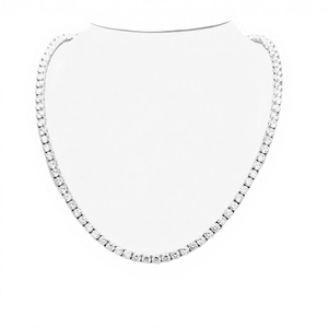 สร้อยเทนนิส 4 มม. ขายดี ชุบทองคำขาว เงินแท้ 925 สไตล์ฮิปฮอป ประดับเพชรโมอิสซาไนต์ VVS  รับรองโดย GRA สำหรับผู้ชายและผู้หญิง - Product Image 1