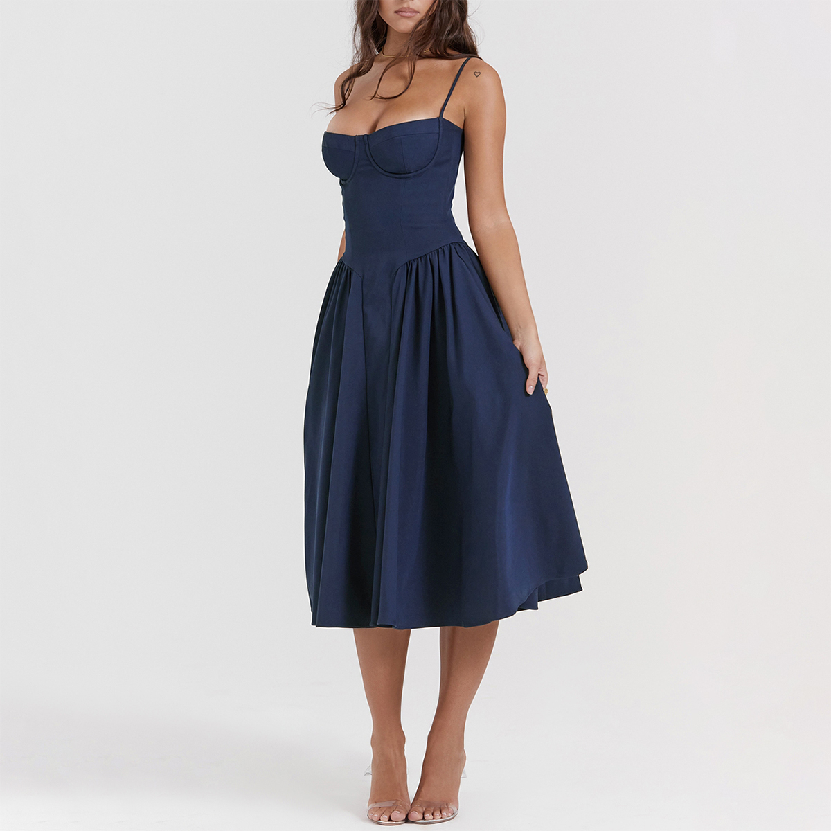 Chic French Navy Corset Sundress for Women Vintage Inspired Summer Dress Slim Fit Sleeveless Outfit| Alibaba.com Chic French Navy Corset Sundress for Women Vintage Inspired Summer Dress Slim Fit Sleeveless Outfit| Alibaba.com