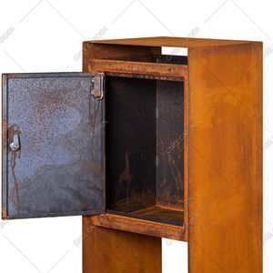 Buzón decorativo de acero Corten Acabado rústico Resistente a la intemperie Gran capacidad Diseño independiente - Product Image 2