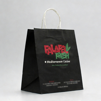 Biologisch Abbaubare Papiertüten mit Eigenem Logo für Einzelhandel und Fast-Food-Lieferung, Große Schwarze Kraftpapier-Einkaufstaschen mit Individueller Verpackung