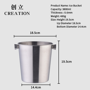 Factory Direct 3l Bacardi Industrial lfgb Restaurant Debout Champagne Seaux à glace en acier inoxydable pour la bière - Product Image 6
