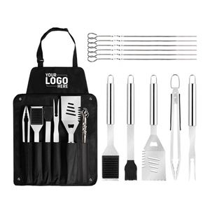 Juego de Accesorios para Barbacoa con Logotipo Personalizado en Línea, Termómetro, Juego de Parrilla de Acero Inoxidable, Estuche, para Cocinar en Casa, Acampar y Asar a la Parrilla - Product Image 1