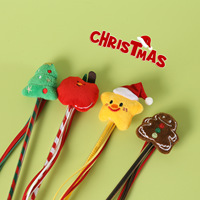 Weihnachtlicher Katzenspielstab mit Weihnachtsbaum, Apfel, Stern, Lebkuchenmann, Glocke und Band - Interaktives Katzenspielzeug als Feiertagsgeschenk