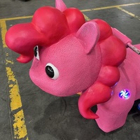 Animiertes Rosa Pony Elektrisches Reitspielzeug mit Fernbedienung, Musik & Lichtern für Kinder - Für Innen- und Außenbereich, Einkaufszentren & Schulen