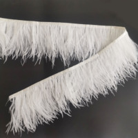 Vente en gros de plumes d'autruche blanches de 10-15 cm, 3 plis d'épaisseur, bordure teinte, franges, plumes d'autruche pour robe de mariée, vêtements de danse