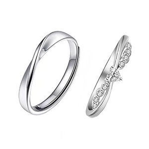 S925 Platinum Plated Romantic Sparkling Zircon Heart Romantic <b>Couple</b> <b>Rings</b> for Women Men Wedding Engagement Jewelry <b>Ring</b> - Product Image 1