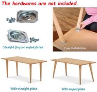 1 paire de jambières de Table en bois de chêne personnalisés, pieds de chevet modernes, coniques coniques de couleurs unies, pour salle à manger, meubles de café