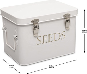 Seed Box Metal Gardening Seed Packet Seed Storage Tin Organizer Seed Box With Dividers And Latches