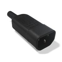 Conector de Alimentación de Entrada LZ-14-T1B IEC 60320 C14, 15A 250V, 18AWG, Conector Macho Recto de Nylon