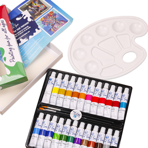 Premium 24 tubi 12 Ml Set di vernice acrilica in scatola di carta Wtih 3 <span class=keywords><strong>pennelli</strong></span> per artisti <span class=keywords><strong>e</strong></span> 1 Palette di plastica per principianti <span class=keywords><strong>e</strong></span> artisti - Product Image 4