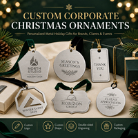 Cadeaux d'entreprise OEM pour clients, employés, événements festifs, ornements de Noël en acier inoxydable 304 gravés au laser, logo personnalisé en gros
