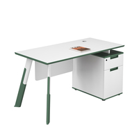 Escritorio de Oficina Modular con Cajones con Cerradura, Muebles de Trabajo de Doble Nivel, Escritorio de Estudio para Computadora, Moderno y Ejecutivo de Lujo