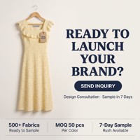 Robe d'été élégante pour femme, jaune citron, à petites fleurs violettes et volants, idéale pour les fêtes à la plage - Vente en gros personnalisée