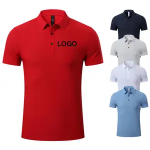 2024 alta qualità manica corta in Nylon Spandex Logo uomo Polo t-Shirt stampata sublimazione Polo per gli uomini Golf Polo