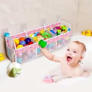 2 Styles Bathroom Toy <b>Storage</b> <b>Hanging</b> Bag with 4 Hooks, Large Capacity <b>Wall</b>-mounted <b>Storage</b> Bag, Bathroom Supplies Organizer - Product Image 1