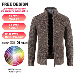 <span class=keywords><strong>Pull</strong></span> cardigan en tricot pour homme, anti-rides, manches longues, grande taille, épais, chaud, confortable, pour l'extérieur - Product Image 1