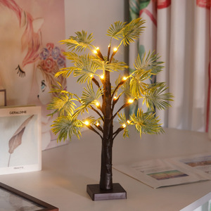 Árbol Artificial Estilo <span class=keywords><strong>Playa</strong></span>, Lámpara <span class=keywords><strong>de</strong></span> Mesa LED Desmontable con Hojas <span class=keywords><strong>de</strong></span> Plátano, Decoración Navideña, <span class=keywords><strong>Luz</strong></span> Nocturna para Fiestas - Product Image 4