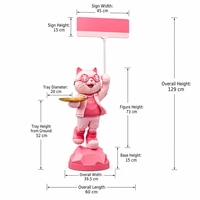 Vente en gros usine Chicha en résine Astronaute 129cm Décoration chat rose Chicha Lounge Plateau en acier inoxydable