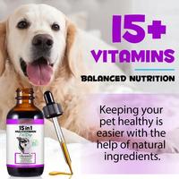 Felyon Gouttes multivitaminées liquides 15-en-1 pour chiens et chats, complément nutritionnel pour animaux de compagnie, toutes races, toutes étapes de vie, 60 ml