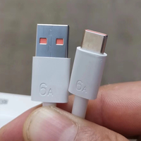 Kabel Data USB ke Type-C OEM Pabrik 6A Pengisian Daya Super Cepat Kabel Data Type-C untuk Android Xiaomi Samsung S20 S2