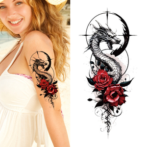 Beast Totem Flower Temporary <b>Tattoo</b> Sticker Adhesive Body Art <b>Paper</b> Decal for Party Decoration Professional Festival Use - Product Image 1